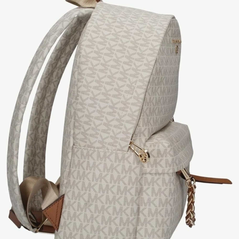 Michael Kors Beige Monogram Backpack - Picture 5 of 10